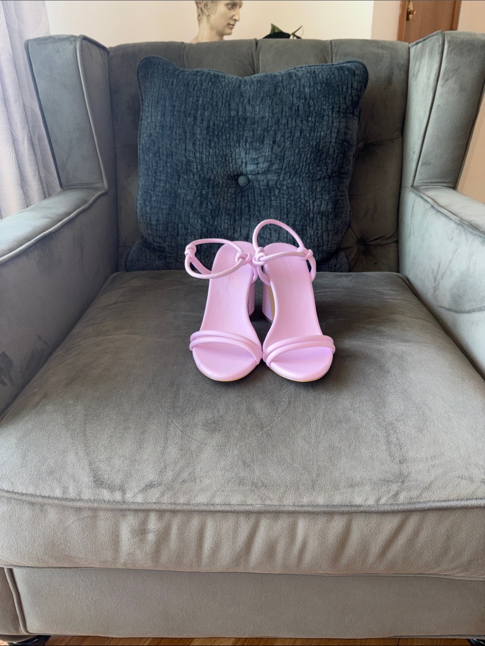 Steve Madden Pastel Lilac Knot Ankle-Strap Heels